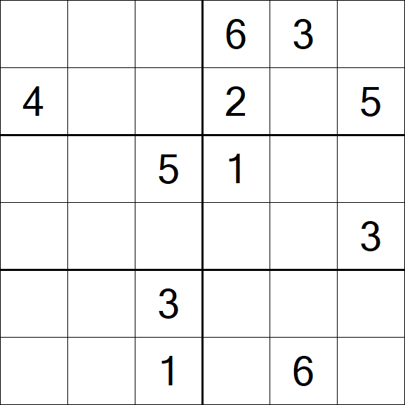 Sudoku 6x6 - Moyen