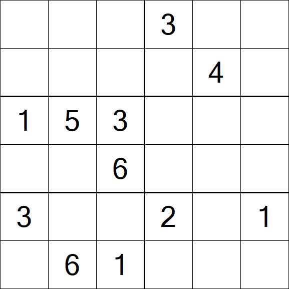 Sudoku 6x6 - Moyen