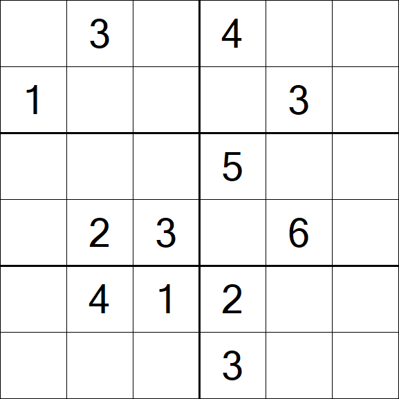 Sudoku 6x6 - Medio