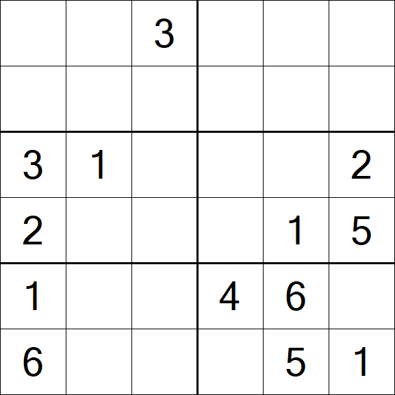 Sudoku 6x6 - Moyen
