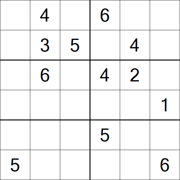 Sudoku 6x6 - Medio