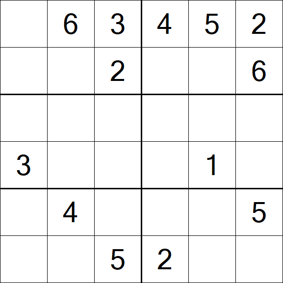 Sudoku 6x6 - Medio