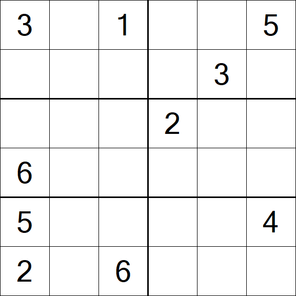 Sudoku 6x6 - Moyen