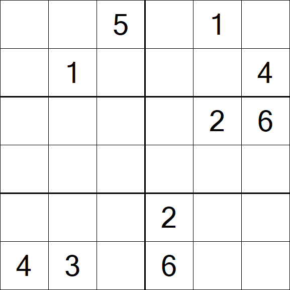 Sudoku 6x6 - Moyen