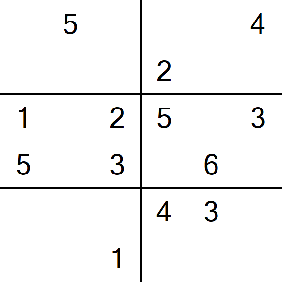 Sudoku 6x6 - Medium