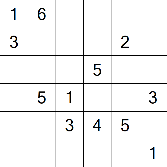 Sudoku 6x6 - Medium