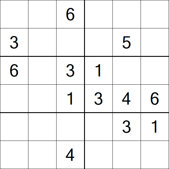 Sudoku 6x6 - Medium