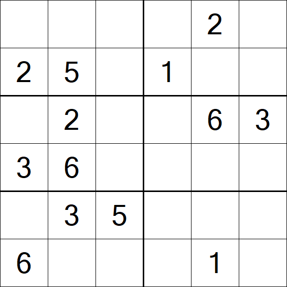 Sudoku 6x6 - Medium