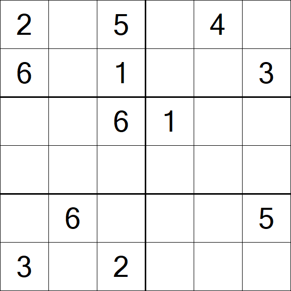 Sudoku 6x6 - Medium