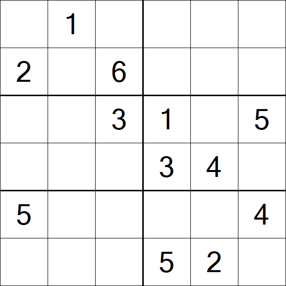 Sudoku 6x6 - Moyen