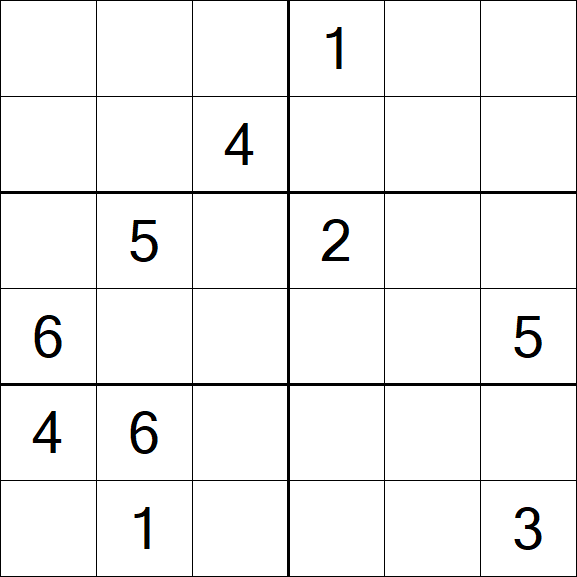 Sudoku 6x6 - Medium