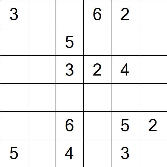 Sudoku 6x6 - Medium