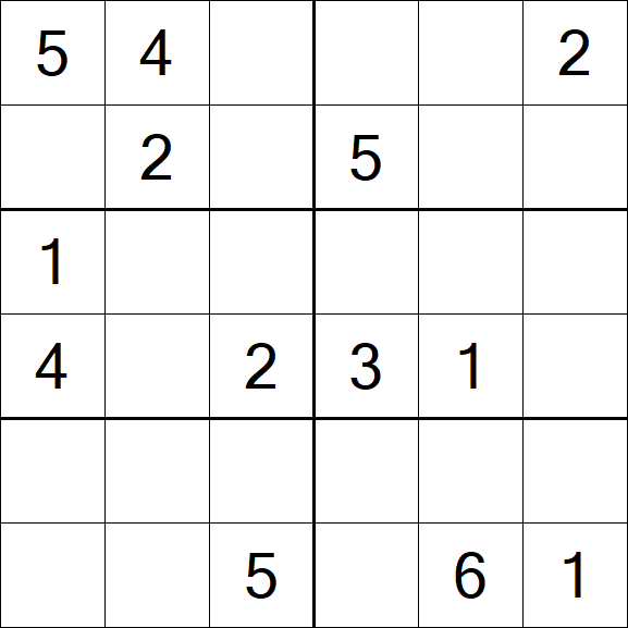 Sudoku 6x6 - Medium