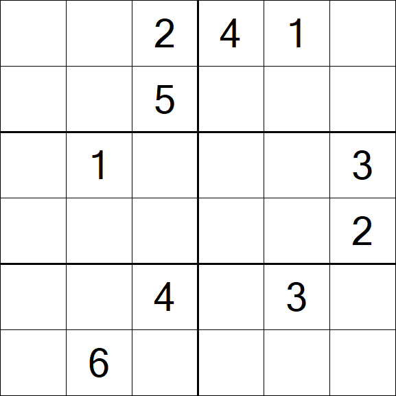 Sudoku 6x6 - Medium