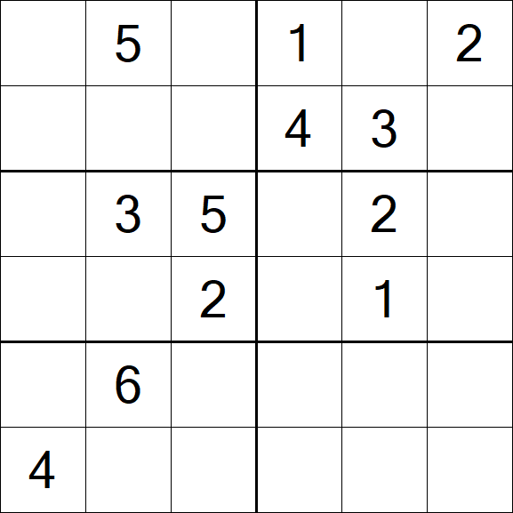 Sudoku 6x6 - Medium