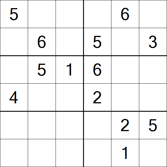 Sudoku 6x6 - Medium