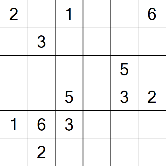Sudoku 6x6 - Medium