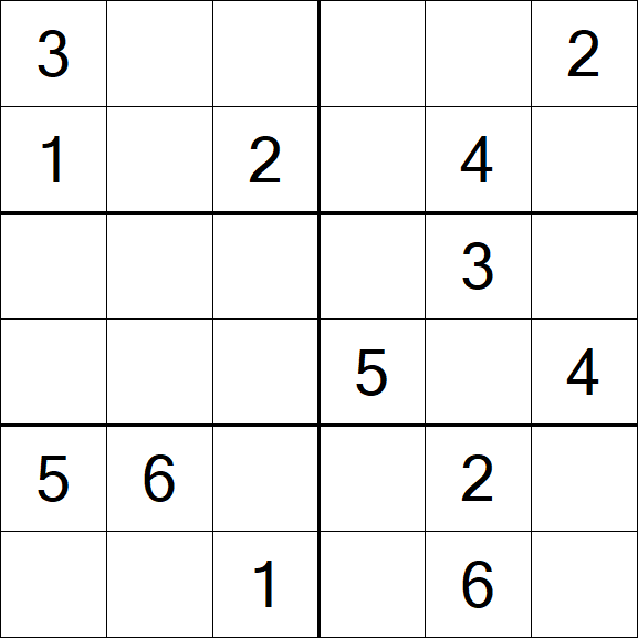 Sudoku 6x6 - Medium
