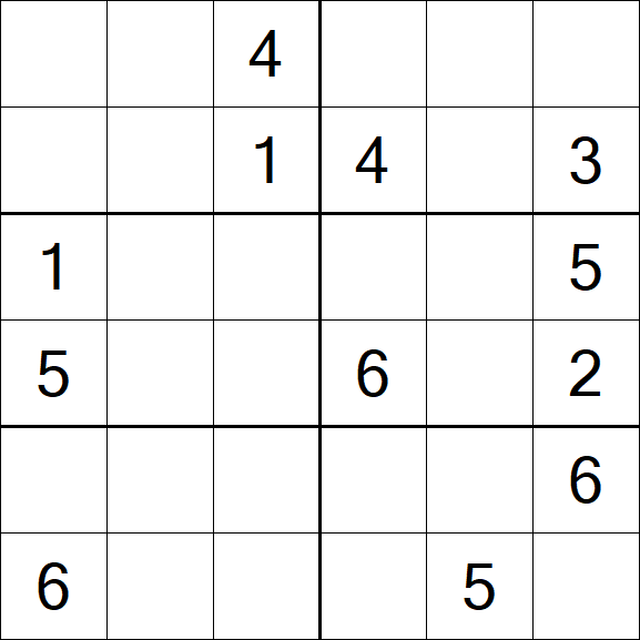 Sudoku 6x6 - Mittel
