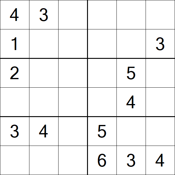 Sudoku 6x6 - Medio