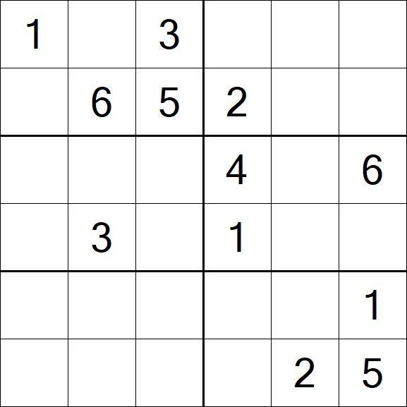 Sudoku 6x6 - Moyen