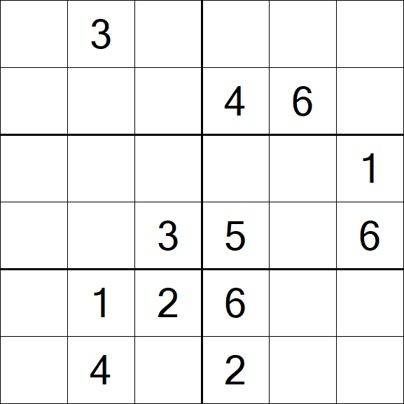 Sudoku 6x6 - Médio