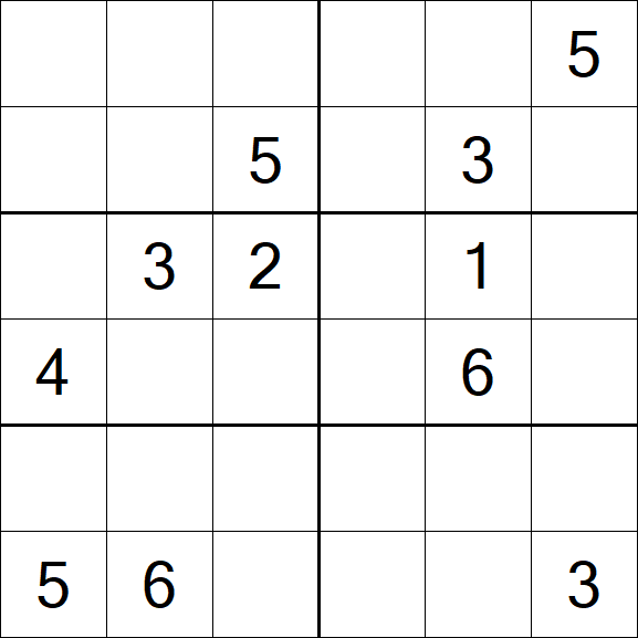 Sudoku 6x6 - Mittel