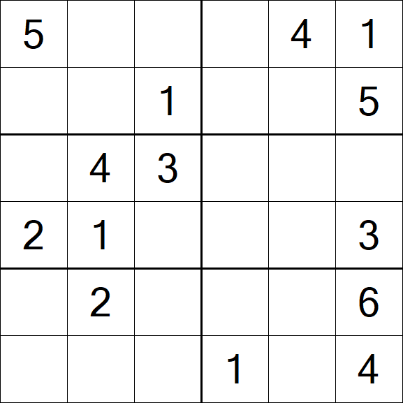 Sudoku 6x6 - Mittel