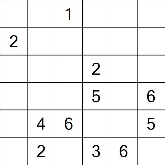 Sudoku 6x6 - Mittel