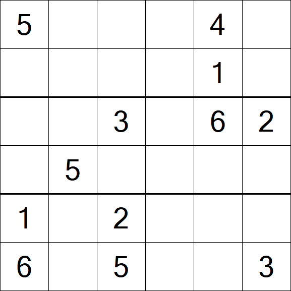 Sudoku 6x6 - Mittel