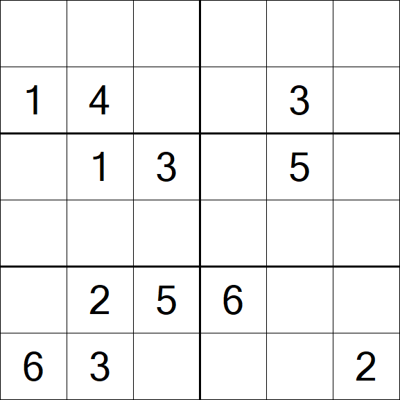 Sudoku 6x6 - Mittel