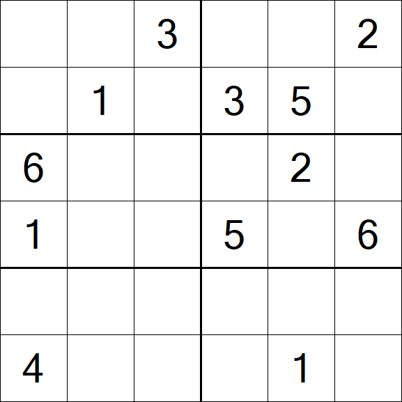Sudoku 6x6 - Mittel