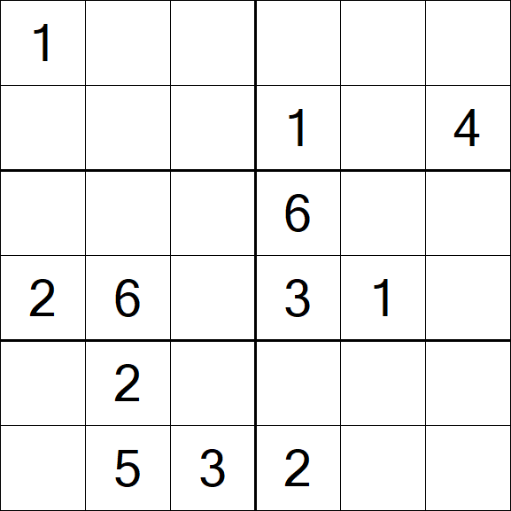Sudoku 6x6 - Mittel