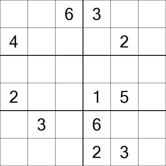 Sudoku 6x6 - Medium