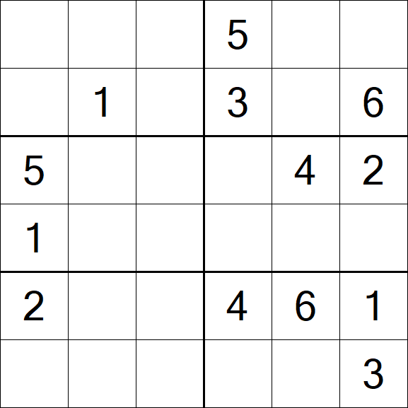 Sudoku 6x6 - Medium