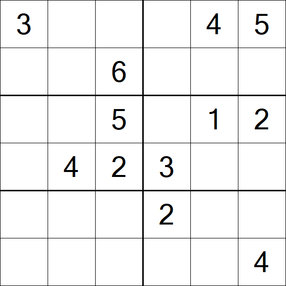 Sudoku 6x6 - Medium