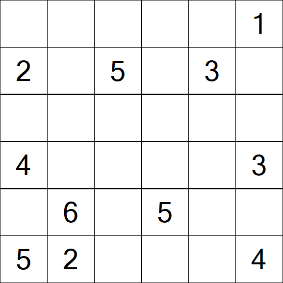 Sudoku 6x6 - Mittel