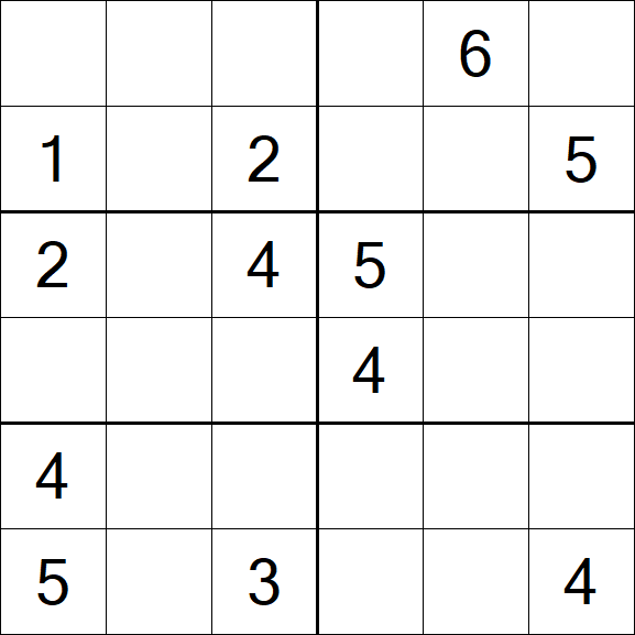 Sudoku 6x6 - Mittel