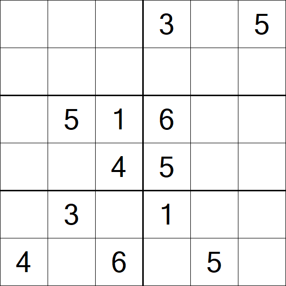 Sudoku 6x6 - Mittel