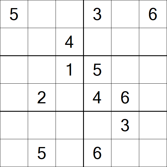 Sudoku 6x6 - Medium