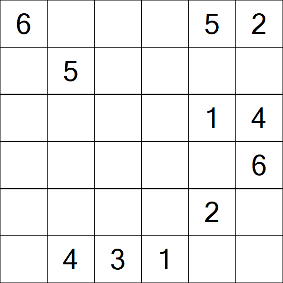 Sudoku 6x6 - Medium