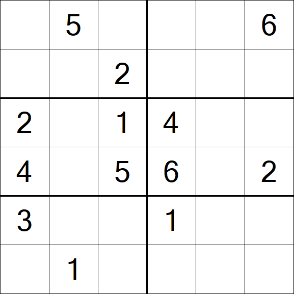 Sudoku 6x6 - Medium