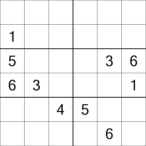 Sudoku 6x6 - Medium