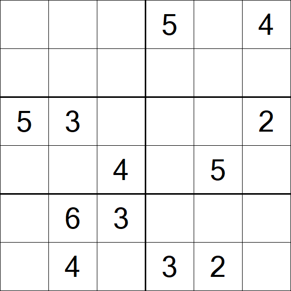 Sudoku 6x6 - Medium