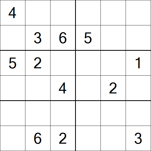 Sudoku 6x6 - Médio