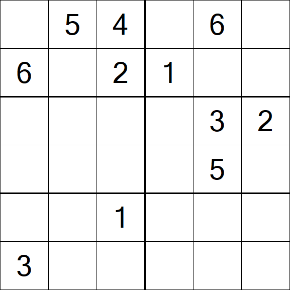Sudoku 6x6 - Médio