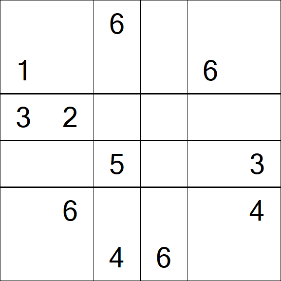 Sudoku 6x6 - Médio