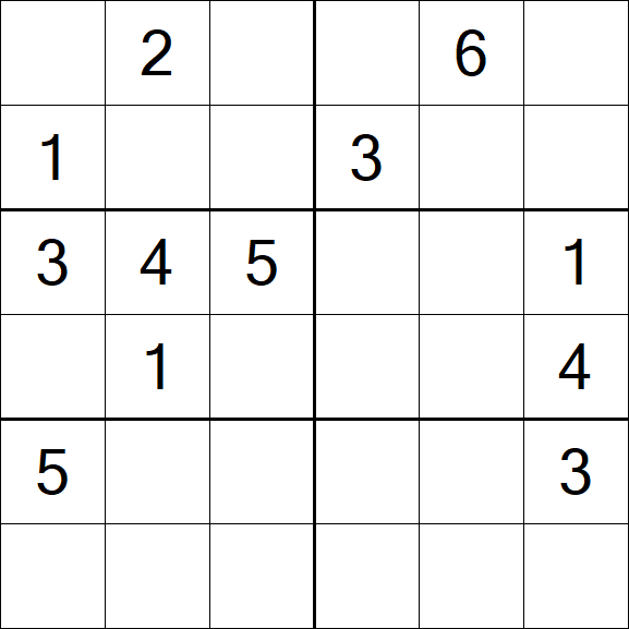 Sudoku 6x6 - Médio