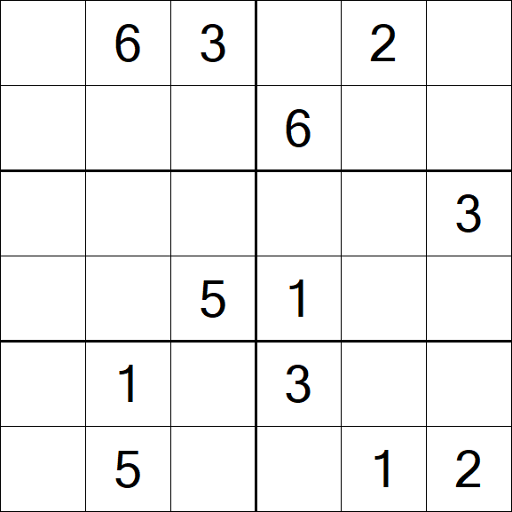 Sudoku 6x6 - Médio