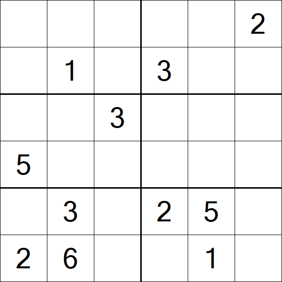 Sudoku 6x6 - Médio